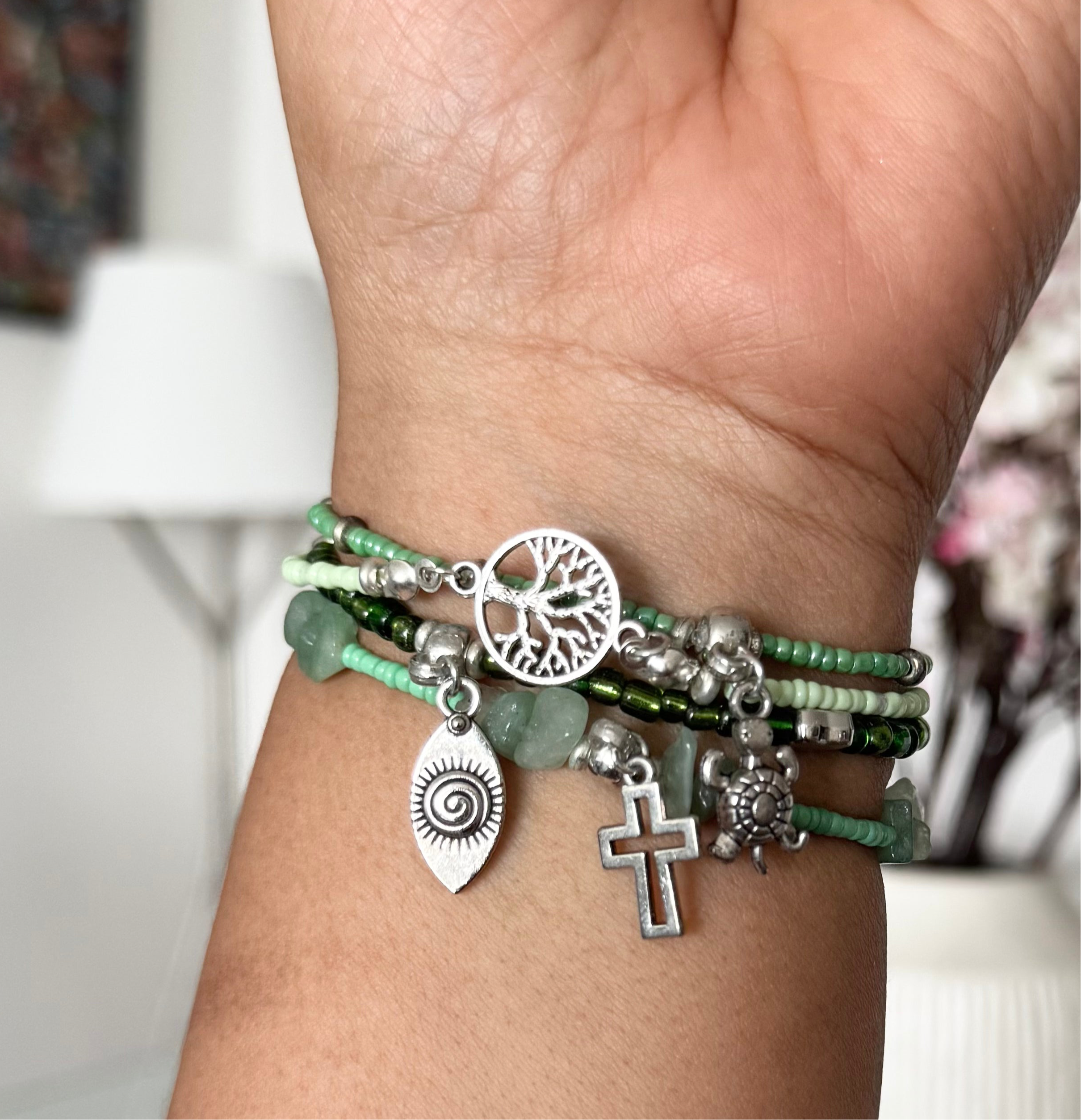 Green Two Stack Bracelet