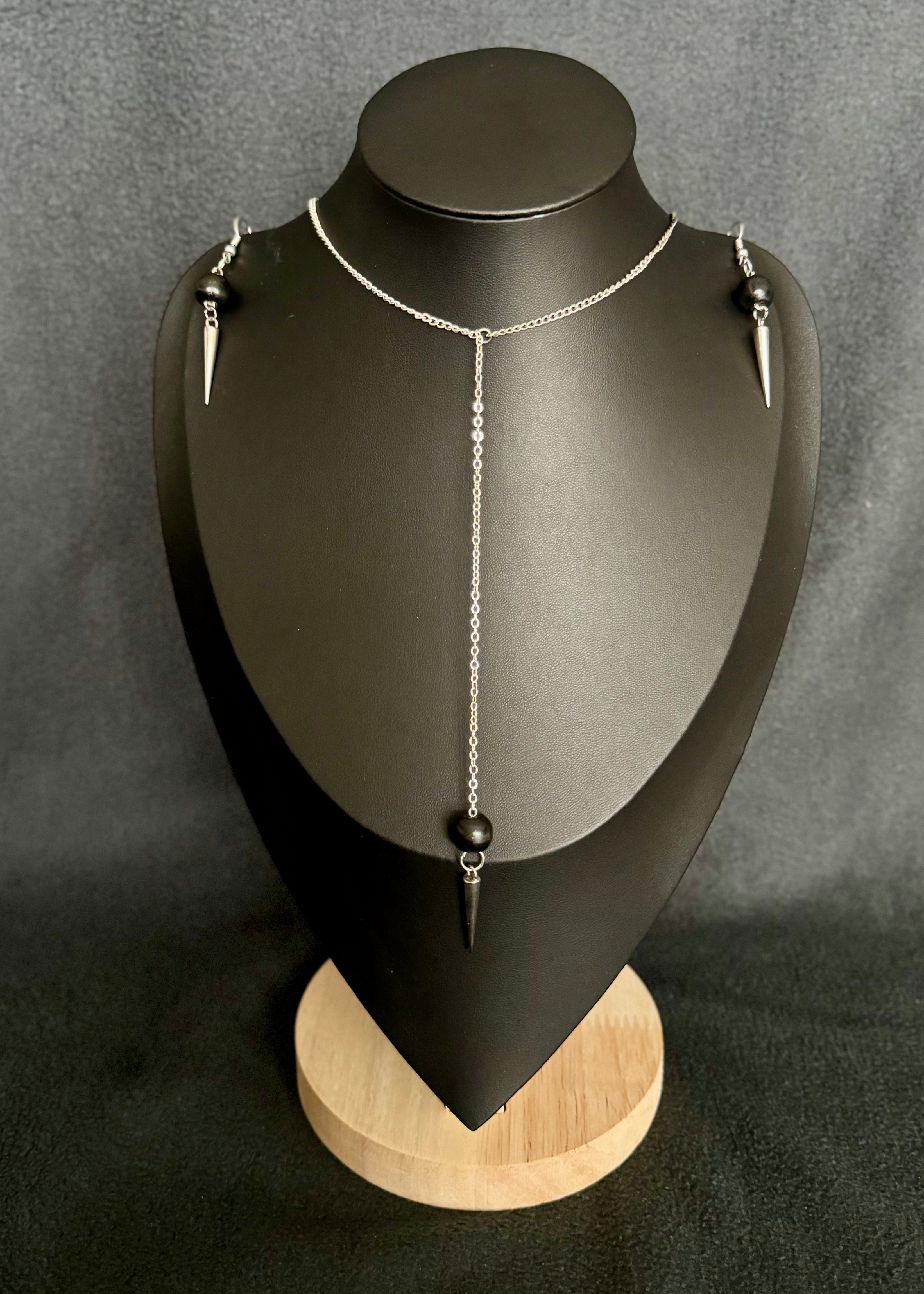 Silver Sphere, Necklace & Earring Set