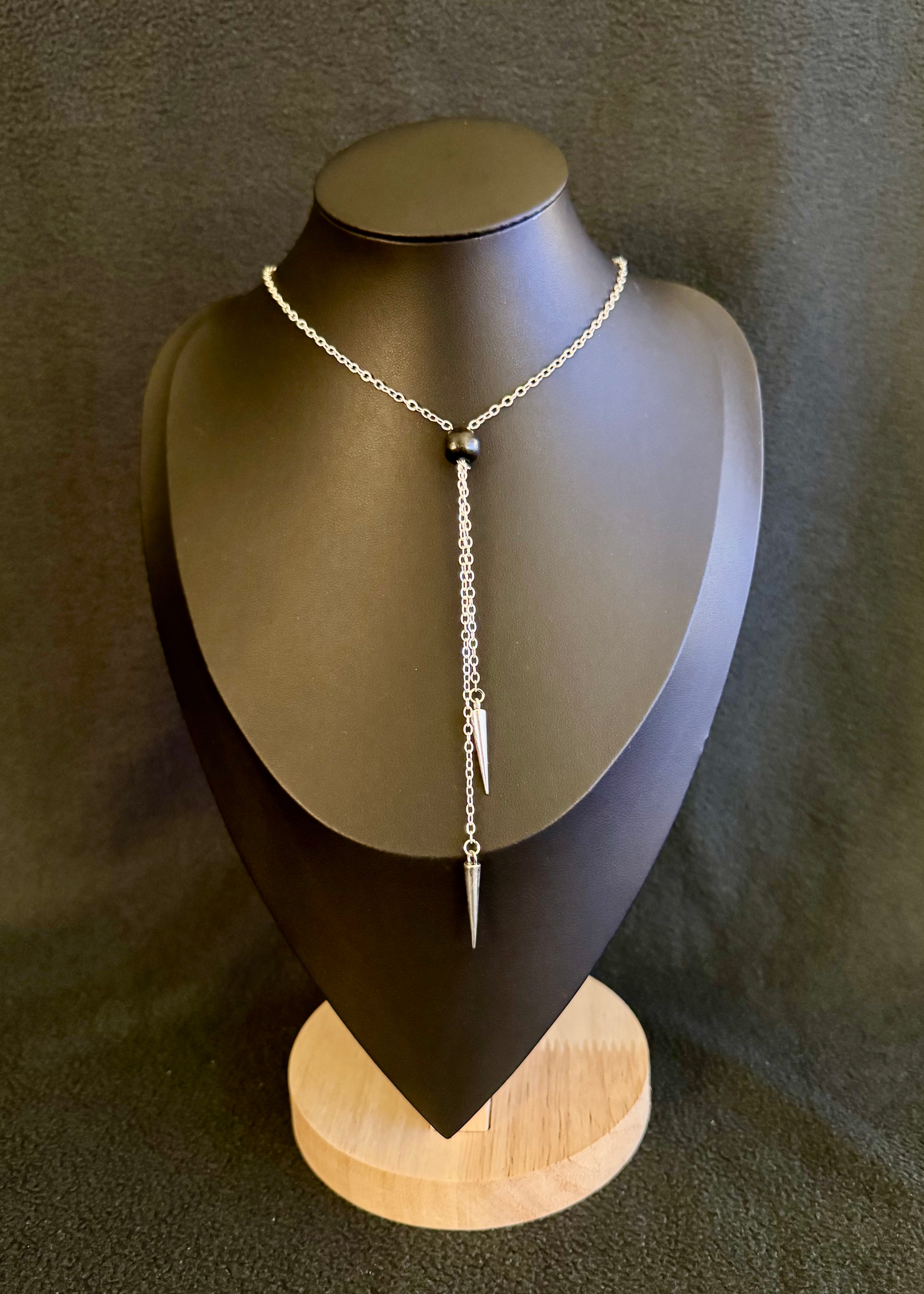 Double Sphere Silver Necklace