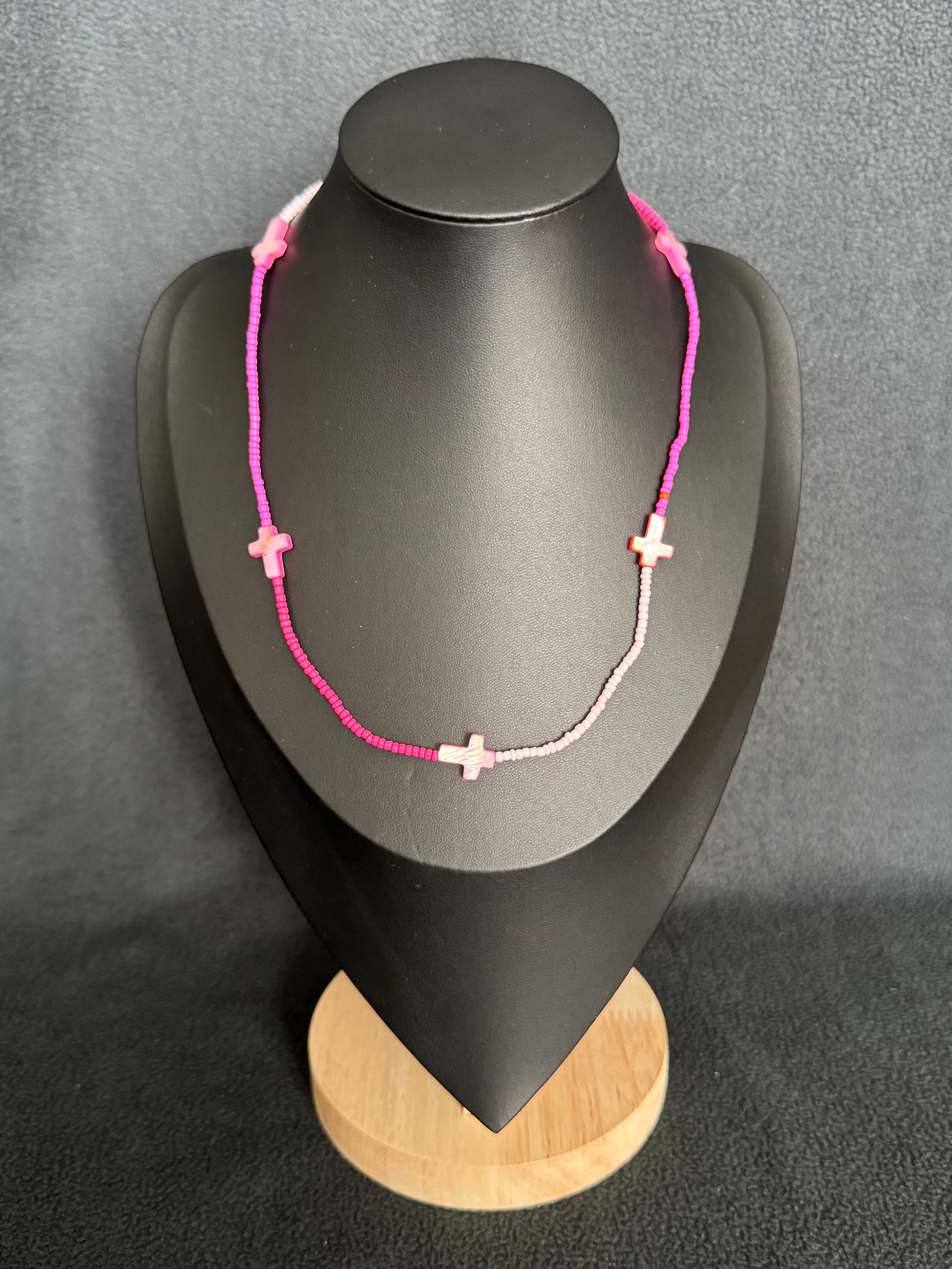 Pink Micro Bead Necklace