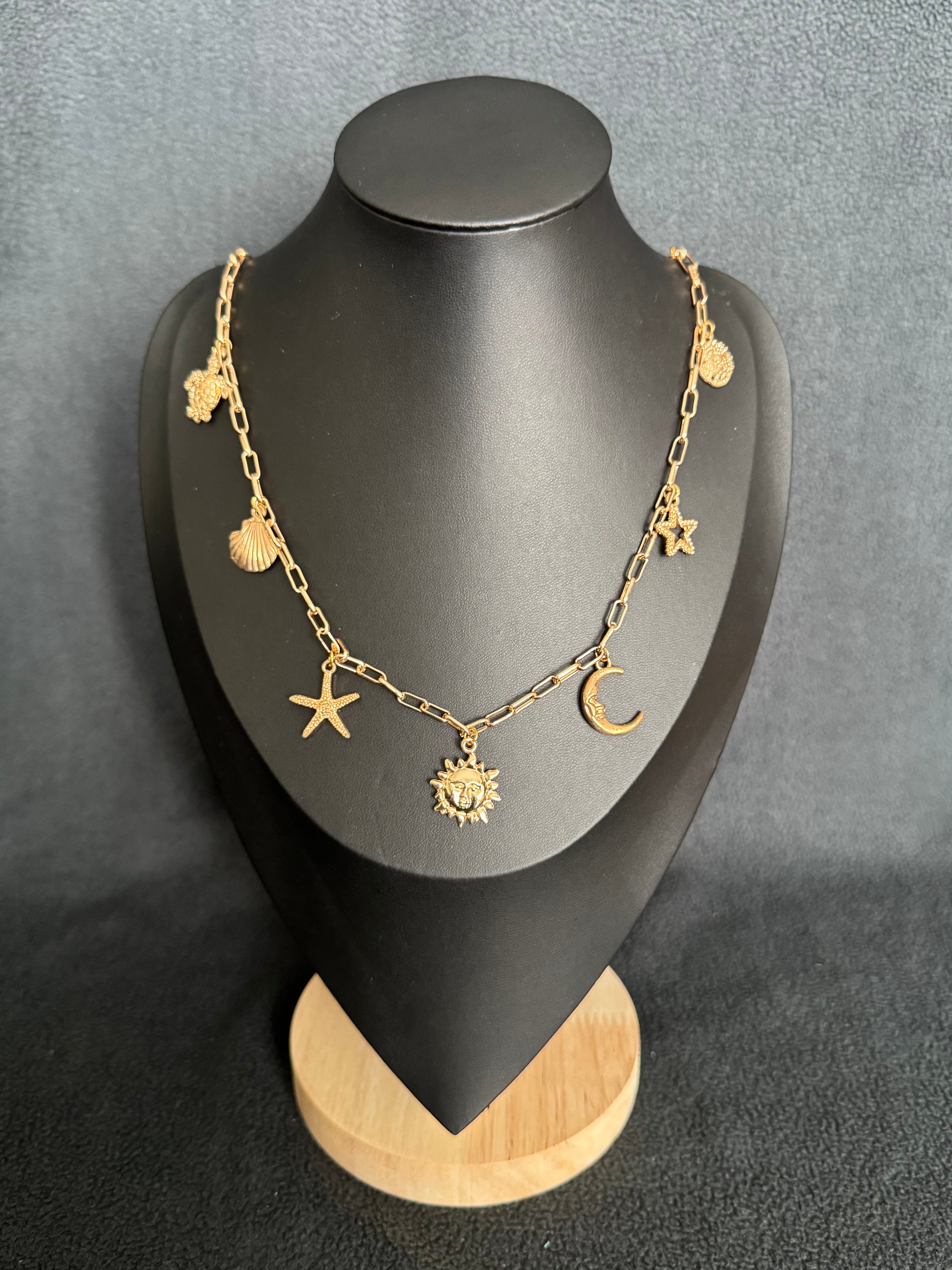 Sea Sky Gold Necklace