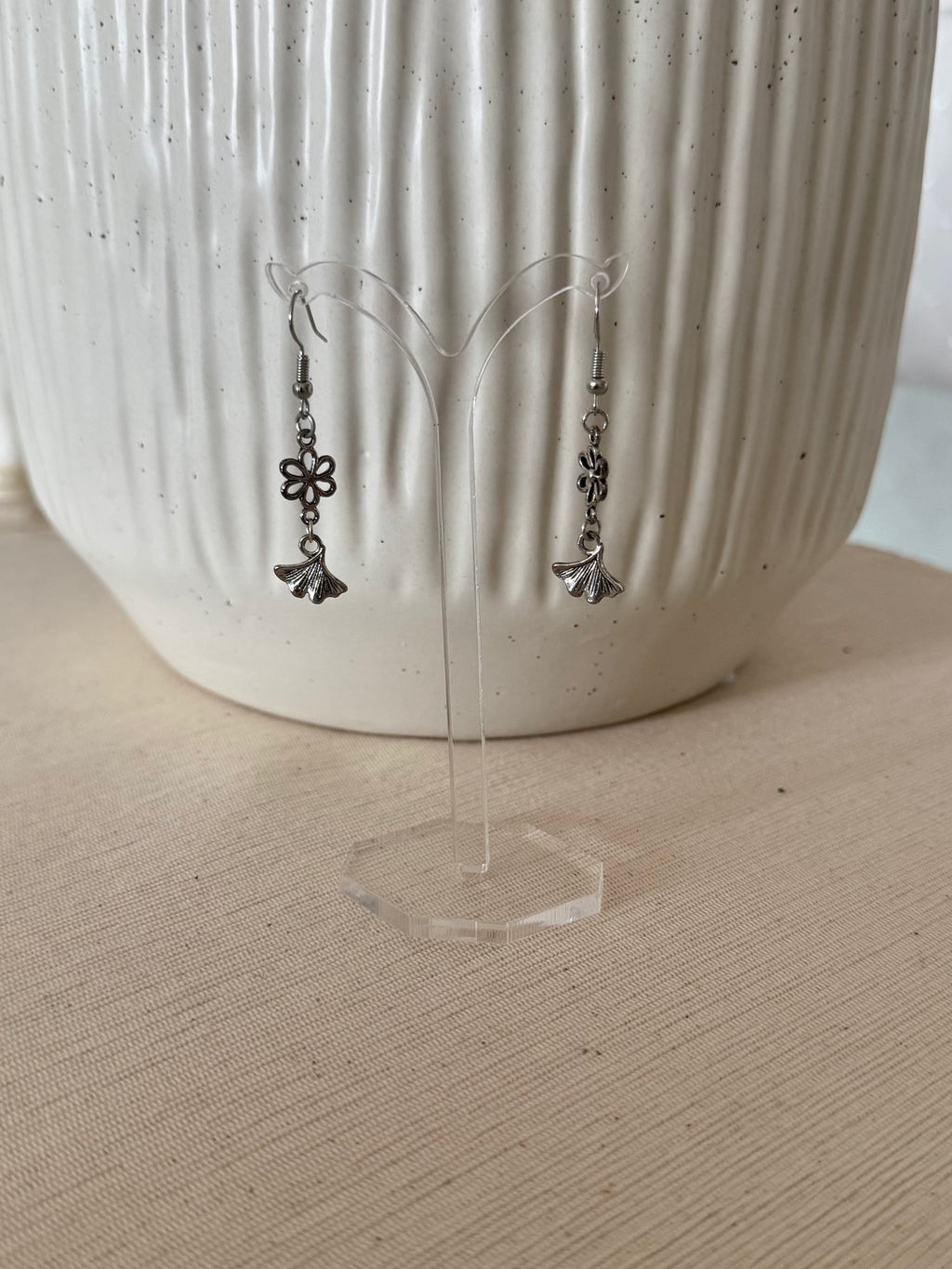 Silver Petal Earrings