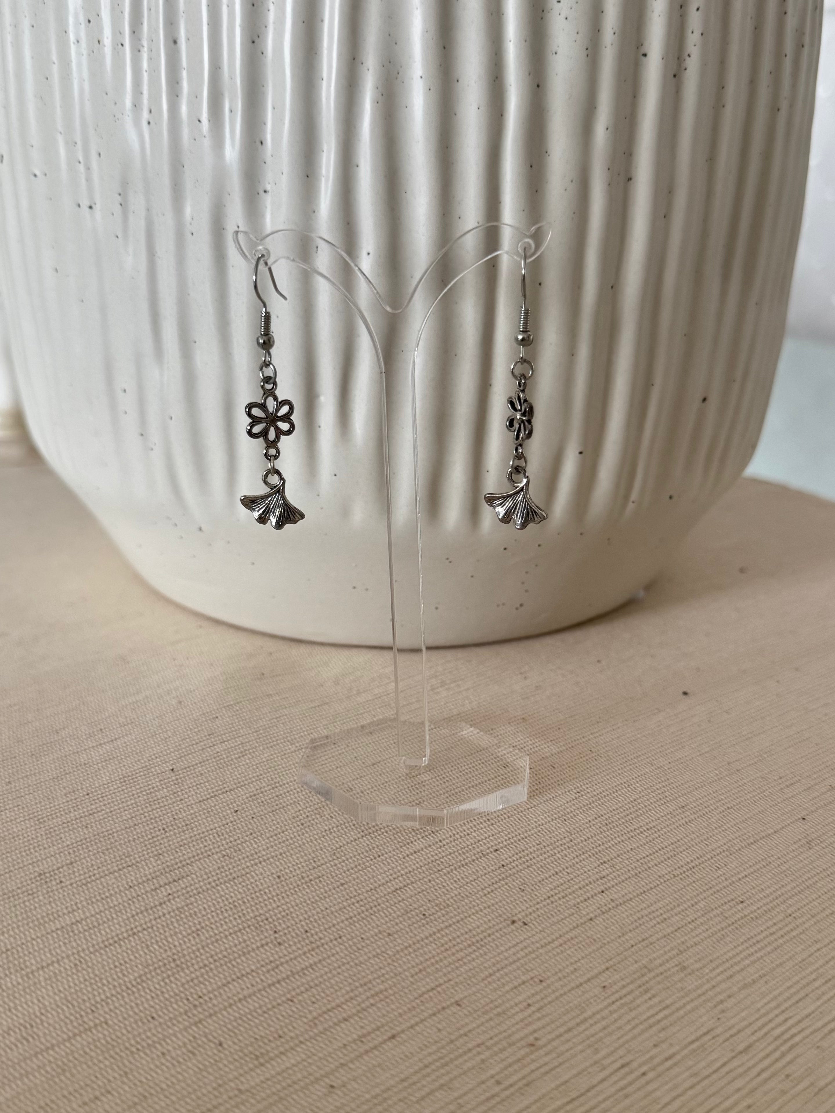 Silver Petal Earrings