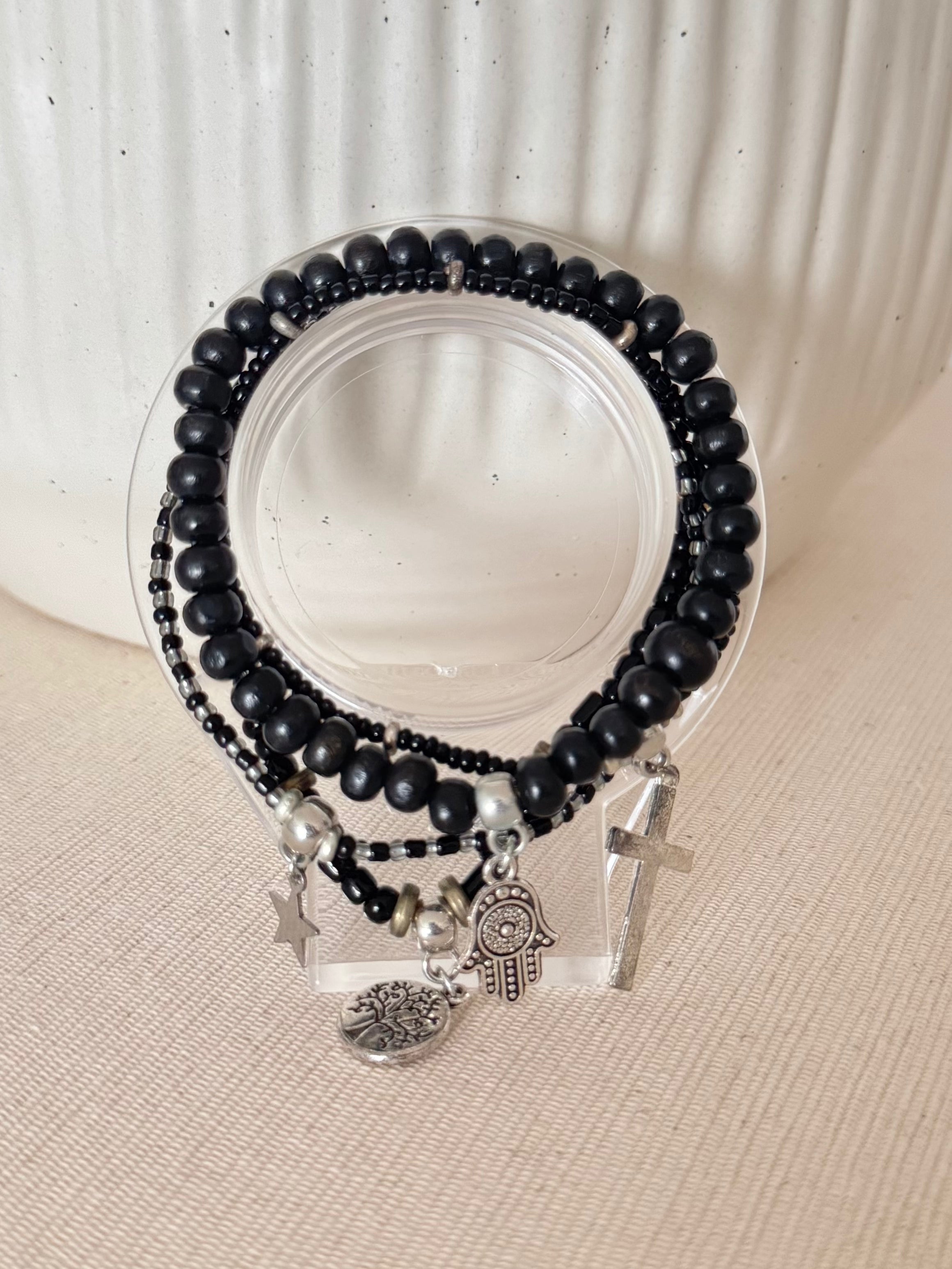 Black 4 Stack Bracelet