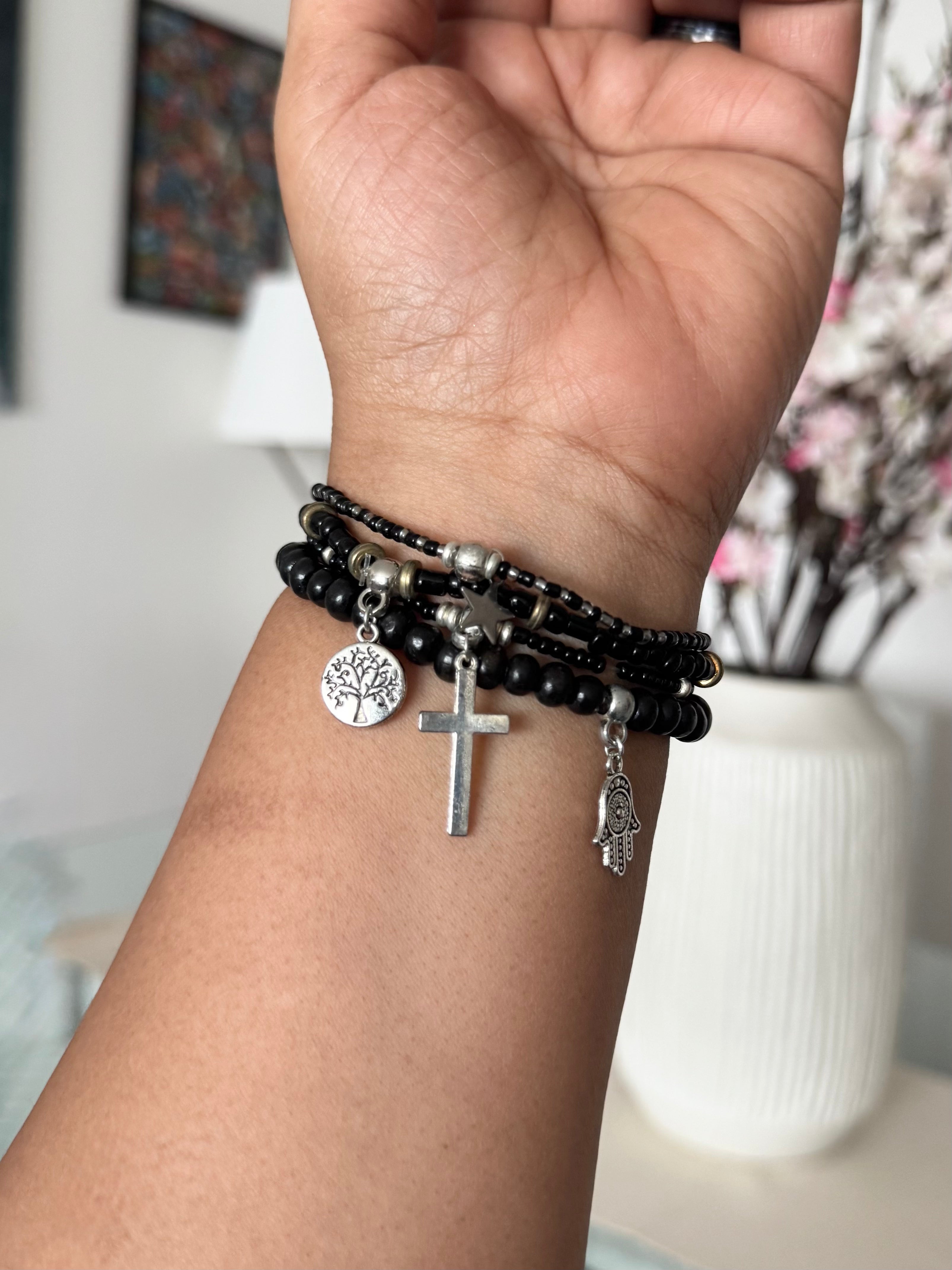 Black 4 Stack Bracelet